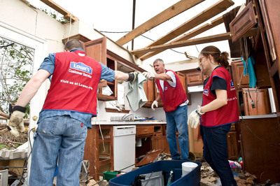 Lowe's Heroes employee volunteers helped homeowners after tornadoes earlier this year in Moore, Okla. (above), and have been assisting with relief efforts across the Midwest since a series of tornadoes touched down Sunday.