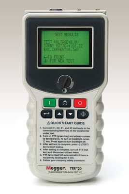 New Battery-operated, Handheld TTR from Megger Measures Turns Ratio, Polarity, Excitation Current