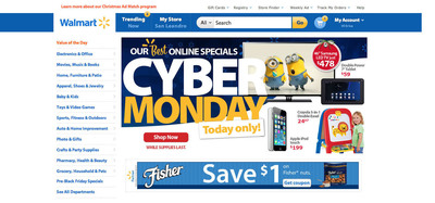 Walmart Unveils Cyber Monday Savings of Up to 60 Percent, Lowers Free Shipping Minimum