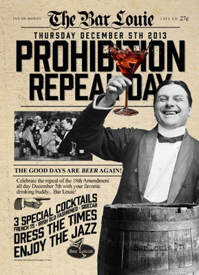 Bar Louie Celebrates 80th Anniversary of Prohibition Repeal on December 5th