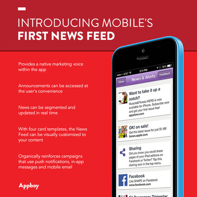 Appboy Announces In-App News Feed, Delivers Game Changer for Mobile Engagement