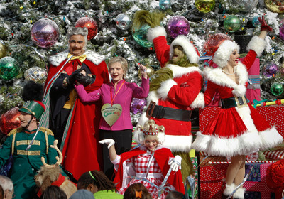 The Grinch, Max the Dog and a 'Bunch' of 'Whos' Present Television Icon Florence Henderson with the 'Who-Manitarian of the Year' Award, as Universal Studios Hollywood Rings in the 'Grinchmas' Holiday Season