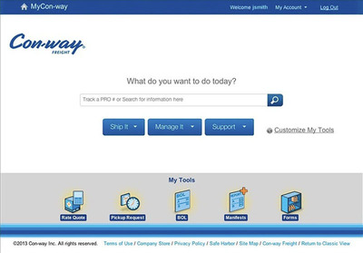Con-way Freight Launches MyCon-way.com, Enhanced Customer Service Portal
