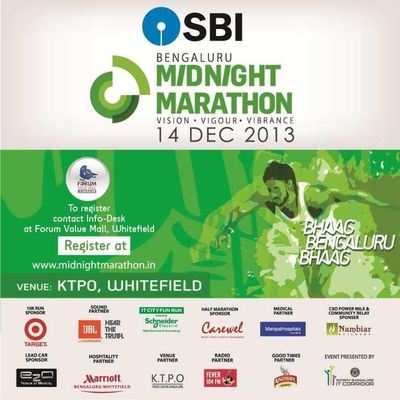 SBI has Joined Hands With Rotary Bangalore IT Corridor as Title Sponsor for the Current Bengaluru Midnight Marathon