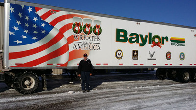 Baylor Trucking Honors U.S. Heroes By Delivering Wreaths Across America