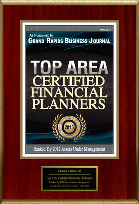 Zhang Financial Selected For "Top Area Certified Financial Planners"