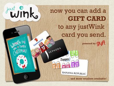 Sending Gift Cards Just Got More Awesome: justWink and Gyft Pair Up for the Holidays
