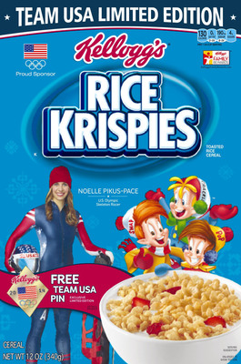 U.S. Olympian Noelle Pikus-Pace, skeleton competitor and member of Team Kellogg's™, will be featured on Kellogg's® Rice Krispies® cereal boxes beginning in December.