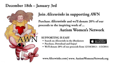 Alicewinks to Donate 20% of iBook Proceeds to Autism Women's Network