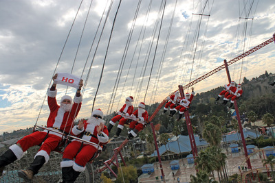Flying Santas Swap Sleighs for Swings at Six Flags