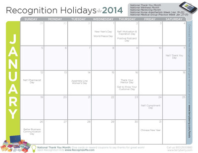 Terryberry Releases 2014 Employee Recognition Calendar