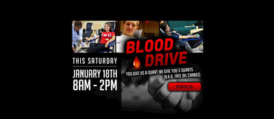 Join the Bill Jacobs Auto blood drive and receive a free oil change