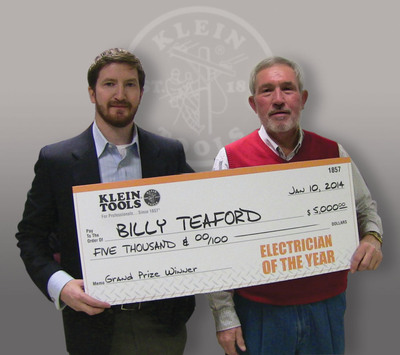 Klein® Tools Names Billy Teaford Its 2013 Electrician of the Year