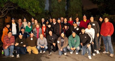 Sam Solakyan joins many CEO's on the Covenant House Sleep Out. Sleeping on the streets of Los Angeles, the event aims to emulate the conditions too many of America's youths experience as their everyday reality.  (PRNewsFoto/Global Holdings, Inc.)