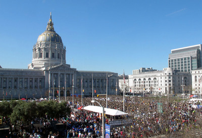 10th Annual Walk for Life West Coast fills San Francisco's Civic Center Plaza, downtown streets