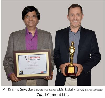 'Outstanding Company in Cement', Recognition for Zuari Cement