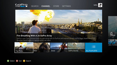 Les applications GoPro® Channel arrivent sur Xbox 360 et Xbox One