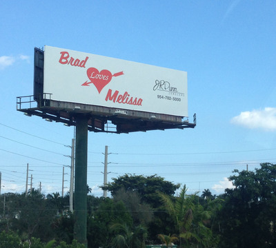 Man Publicly Declares His Love on I-95 Billboard