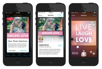 Universal Taps into Native Ads for Photo Editing Apps to Promote "Endless Love" on Smartphones