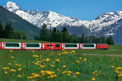 Glacier Express train in Switzerland 
