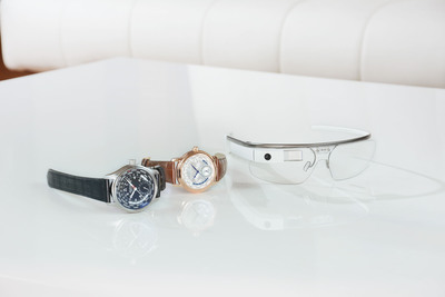 Google Glass shown with Frederique Constant and Alpina watches