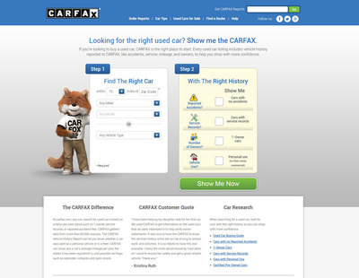Start searching for used cars using vehicle history only at Carfax.com