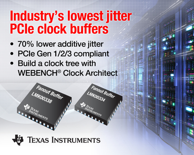 Industry’s lowest jitter PCIe clock buffers for communications, networking and data center systems