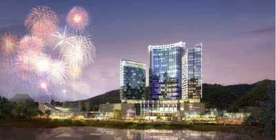 Preliminary rendering of a proposed internationally branded casino resort in Incheon, South Korea.