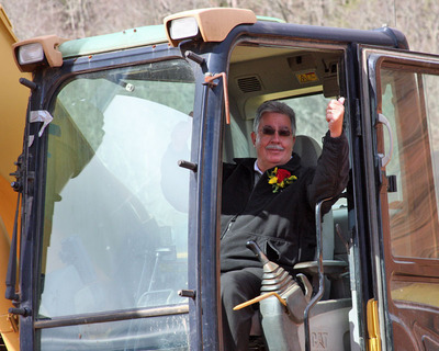 CONSTRUCTION BEGINS ON CHEROKEE INDIAN HOSPITAL - Vice-Chief Larry Blythe of the Eastern Band of Cherokee Indians prepares to break ground on the new hospital in Cherokee, N.C., earlier today. The $75 million, 150,000 square foot facility will combine state-of-the-art medical care with traditional tribal design features. (Source: Eastern Band of Cherokee Indians)