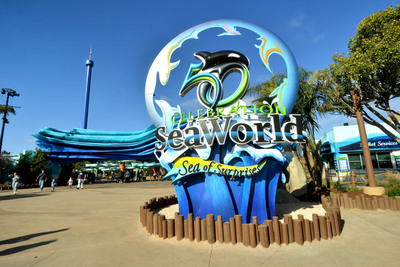 SeaWorld's 50th Celebration sculpture lets SeaWorld(R) San Diego guests know they've arrived and that a special celebration is under way. SeaWorld's 50th Celebration, featuring a Sea of Surprises, officially kicks off March 21 and continues for 18 months at all three SeaWorld parks. After guests pass under the 100-foot-long iconic wave at SeaWorld San Diego, they encounter Explorer's Reef(TM), where kids of all ages, and adults, are encouraged to reach in and connect with marine life, including sharks, rays, cleaner fish and more. Photo credit: Mike Aguilera/SeaWorld® San Diego