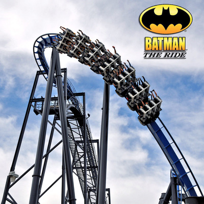 BATMAN The Ride Backwards at Six Flags Magic Mountain.