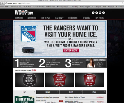 WSOP.com Named Exclusive Online Gaming Partner Of NY Rangers