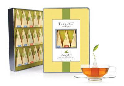 TEA FORTE INDULGES TRAVELERS WITH SOPHISTICATED STEEPS. LUXURY CACHE TEA COLLECTIONS OFFERED TO TRAVELING PUBLIC AT INTERNATIONAL SHOPPES.