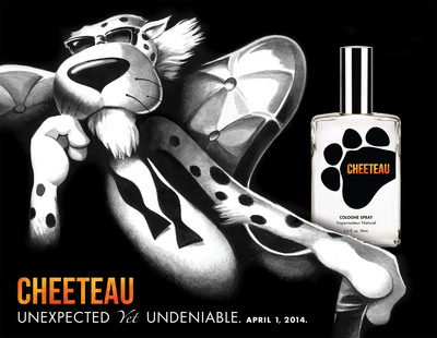 Global icon Chester Cheetah unveils Cheeteau – a cheesy new fragrance reminiscent of the popular Cheetos snack, available for a limited time beginning April 1. Fans can find out how to get their paws on a bottle by visiting www.Cheeteau.com