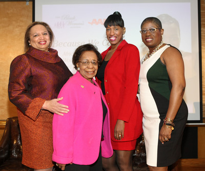 Because They Care - Jackie Joyner-Kersee (2nd right), three-time Olympic champion and youth and family advocate, joined The Black Women's Agenda, Inc. (BWA) and AARP in New York to launch a series of forums designed to inform and support family caregivers. Pictured here with Joyner-Kersee are (l to r): Gwen Hess, national president, The Black Women's Agenda; Dr. Marcella Maxwell, a BWA Board Member, and Dionne Polite, AARP's Associate State Director for Multicultural Initiatives.