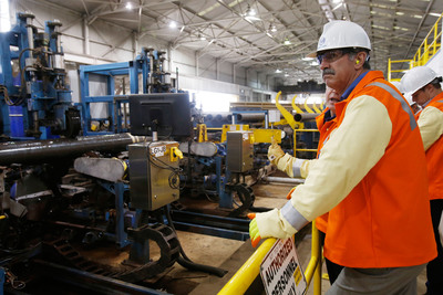 U. S. Steel CEO Mario Longhi tours Lone Star Tubular Operations.