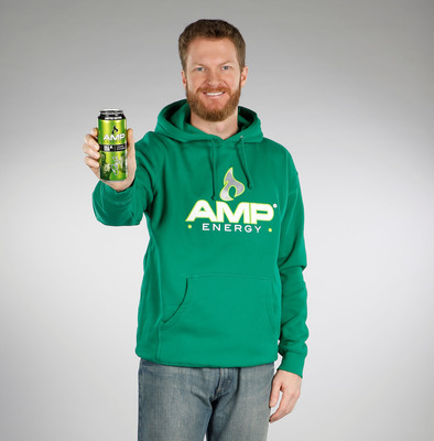 Dale Earnhardt Jr. shows off his new, limited time offer AMP Energy Dale Jr. Sour can, available exclusively at participating 7-Eleven stores.