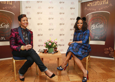 Celebrity stylist June Ambrose (right) and Harlem-s Fashion Row (HFR) founder Brandice Henderson-Daniel discuss diversity in fashion with Howard University students. McDonald-s partnered with HFR to launch the 2014 McCafé Student Fashion Design Competition, open exclusively to HBCU students. From now through April 15, students can submit at least one McCafé-inspired red carpet look. The grand prize winner-s design will be...