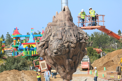 The massive Mt. Cavora feature weighs more than 11,00 pounds, releases 400 gallons of water every minute and can be seen from anywhere inside the new LEGO® Legends of Chima Water Park presented by Cartoon Network at LEGOLAND® California Resort. The new Water Park opens Memorial Day weekend for guests to enjoy.