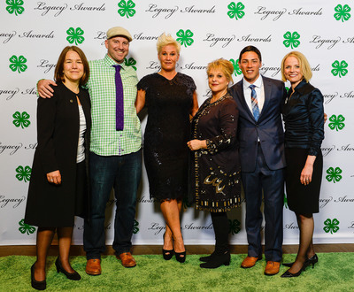 National 4-H Council Legacy Awards: (L to R) National 4-H Council Board of Trustees Chair Alison Lewis; Facebook Executive Andrew Bosworth; Celebrity Chef Anne Burrell; CNN Headline News Host Nancy Grace; Arizona 4-H-er Andres Parra; and National 4-H Council President and CEO Jennifer Sirangelo