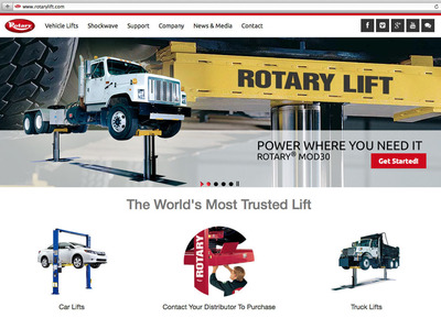 Rotary Lift Redesigns Website to Be Cleaner, More Organized and More Visual