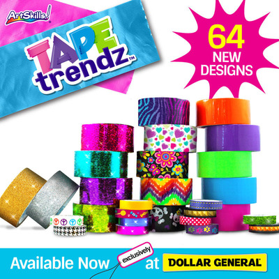 ArtSkills' Tape Trendz™ New Designer Duct Tape And Accessories Exclusively At Dollar General Stores Nationwide At $2 Or Less