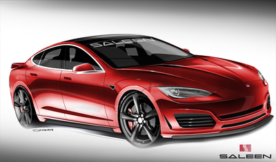 A rendering of the new Saleen Tesla Model S