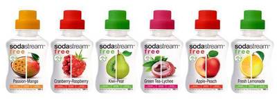 SodaStream Free: Lightly flavored and free from artificial sweeteners, flavors, colors and preservatives.