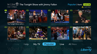 Liberty Puerto Rico infuses TV navigation with social smarts; unveils trend-driven, video-rich mosaics on existing STBs