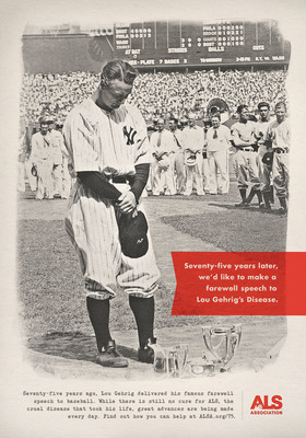 The ALS Association Honors Lou Gehrig's Legacy and 75th Anniversary of His Famous Farewell Speech