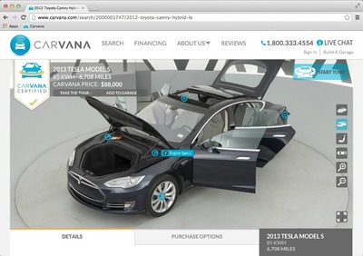 Carvana Backs Tesla in Fight against Dealerships by Offering First Pre-Owned Tesla
