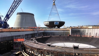 1.8 million-pound containment vessel bottom head placed at Vogtle Unit 4 May 7, 2014.