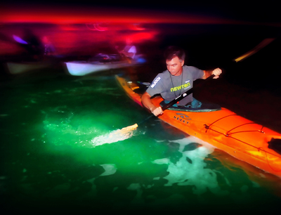 Bioluminescent kayaking tours kick off this month on Florida's Indian River Lagoon near Cocoa Beach.  The other-worldly phenomenon is only visible in the warm summer months and is caused by tiny bioluminescent plankton that produce streaks of neon-green light when they are gently moved by the kayak paddles. The tours are being touted as one of the "after-dark" adventures on Florida's Space Coast; other activities include turtle nesting tours and nighttime airboat rides. More info at visitspacecoast.com.