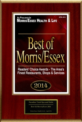 Paradise Total Spa and Nails Selected For "Best Of Morris/Essex 2014"